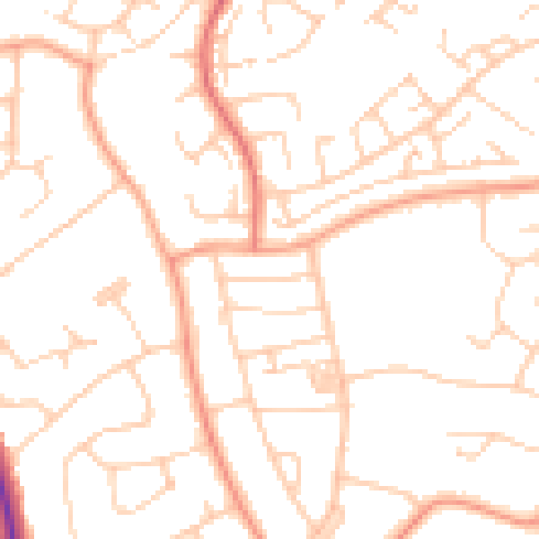 Daytime road noise heatmap for BN22 0BD