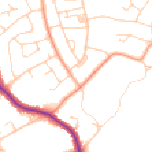 Daytime road noise heatmap for BN22 0BP