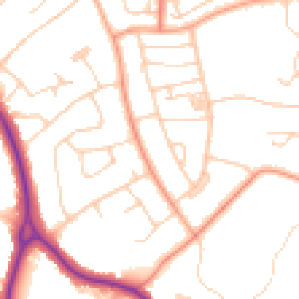 Daytime road noise heatmap for BN22 0BT