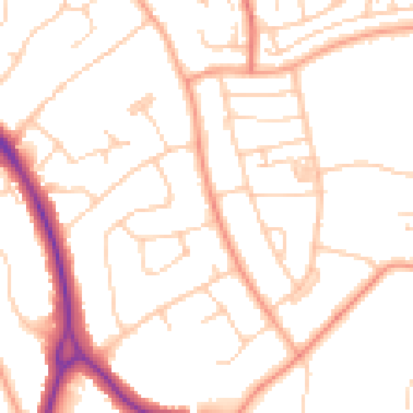Daytime road noise heatmap for BN22 0BU