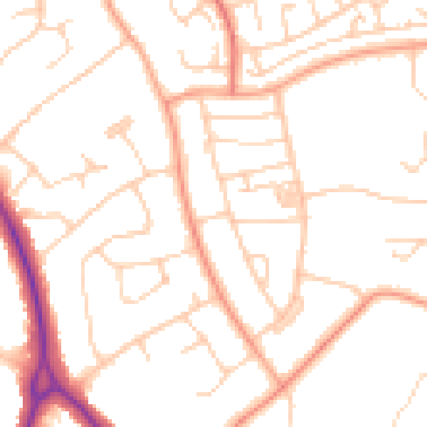 Daytime road noise heatmap for BN22 0BX