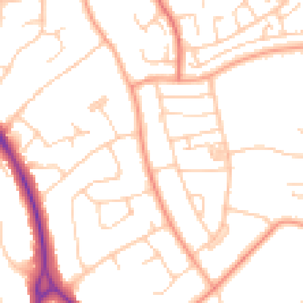 Daytime road noise heatmap for BN22 0BY