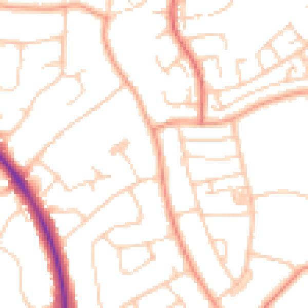 Daytime road noise heatmap for BN22 0DB