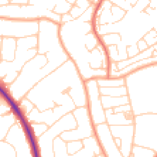 Daytime road noise heatmap for BN22 0DF
