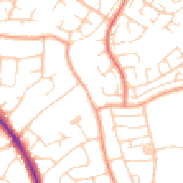 Daytime road noise heatmap for BN22 0DG