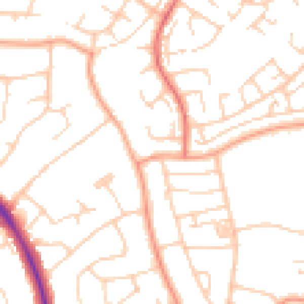 Daytime road noise heatmap for BN22 0DH