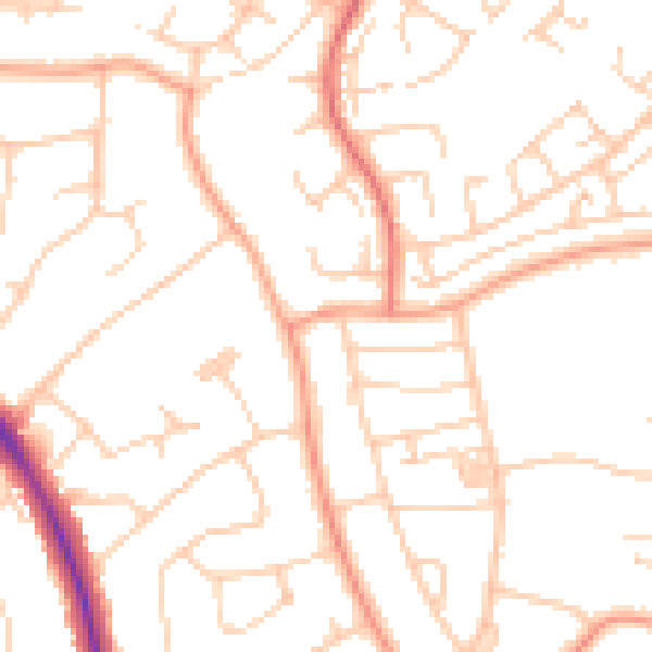 Daytime road noise heatmap for BN22 0DJ