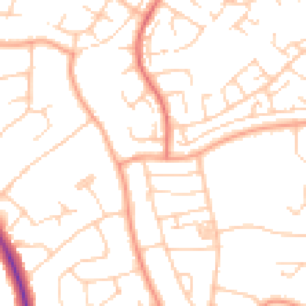 Daytime road noise heatmap for BN22 0DL