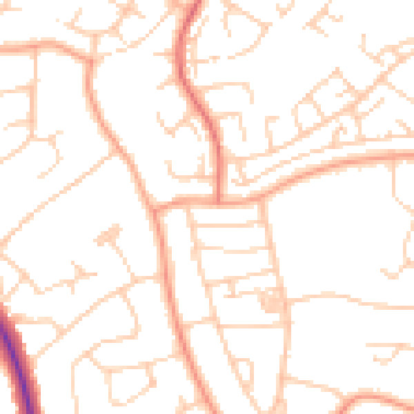 Daytime road noise heatmap for BN22 0DP