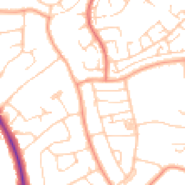 Daytime road noise heatmap for BN22 0DS