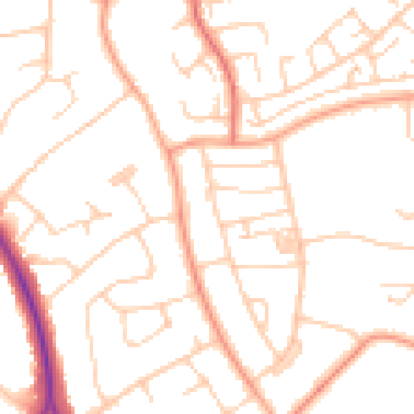 Daytime road noise heatmap for BN22 0DT