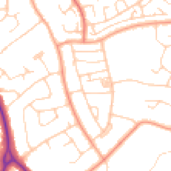 Daytime road noise heatmap for BN22 0DU