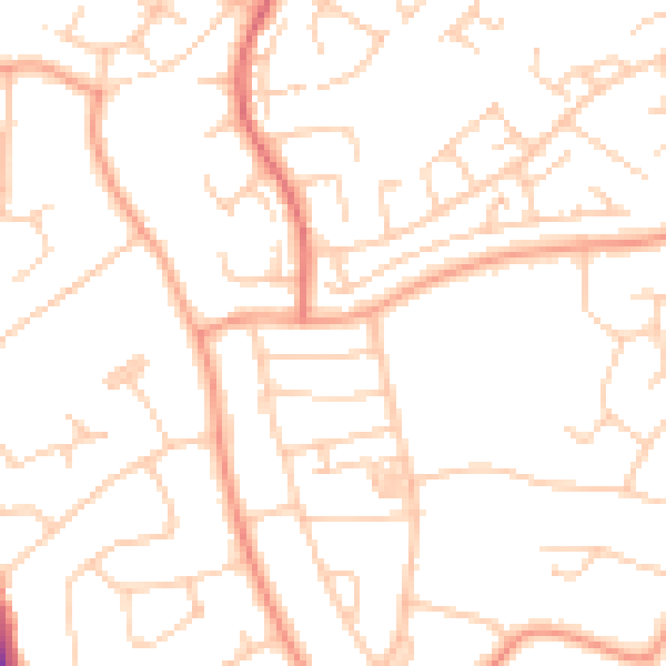Daytime road noise heatmap for BN22 0DW