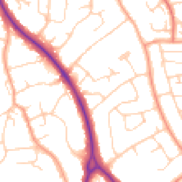 Daytime road noise heatmap for BN22 0EH