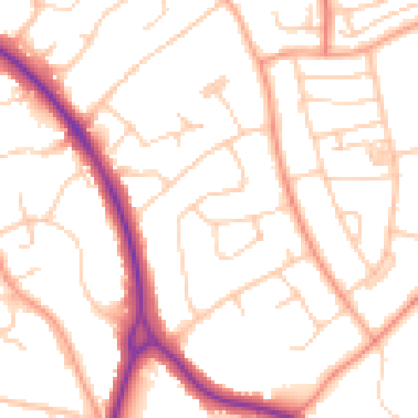 Daytime road noise heatmap for BN22 0ET