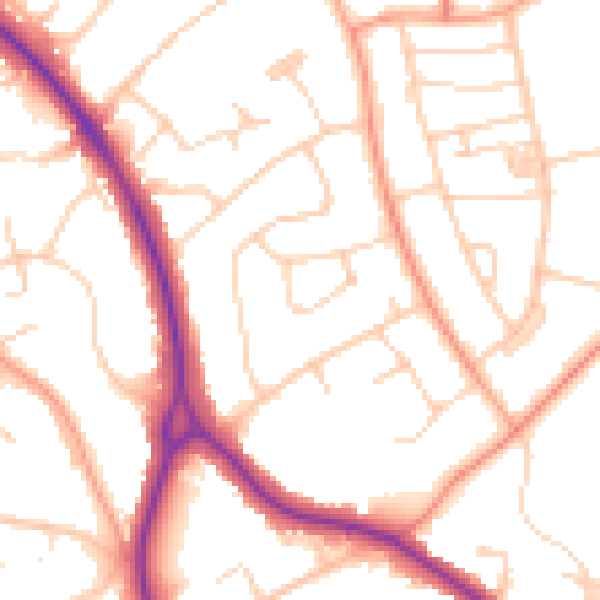 Daytime road noise heatmap for BN22 0EZ