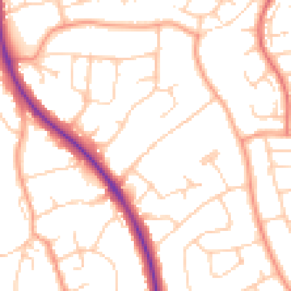 Daytime road noise heatmap for BN22 0HR