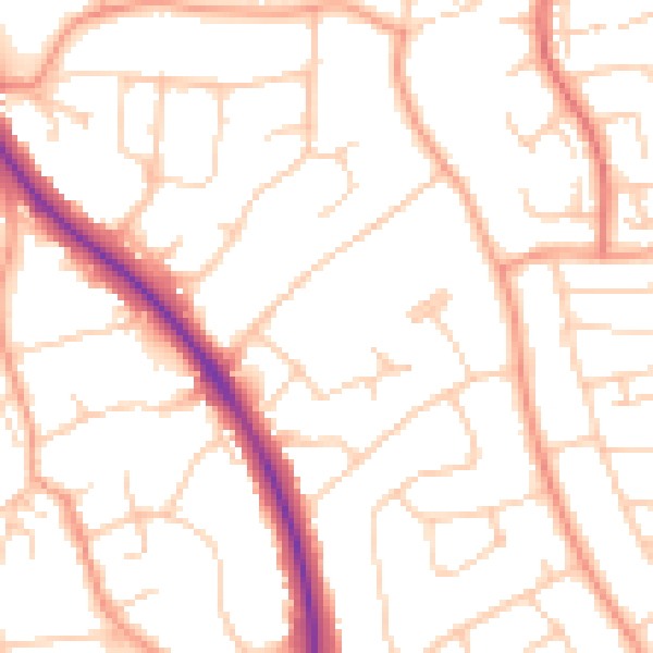 Daytime road noise heatmap for BN22 0HX