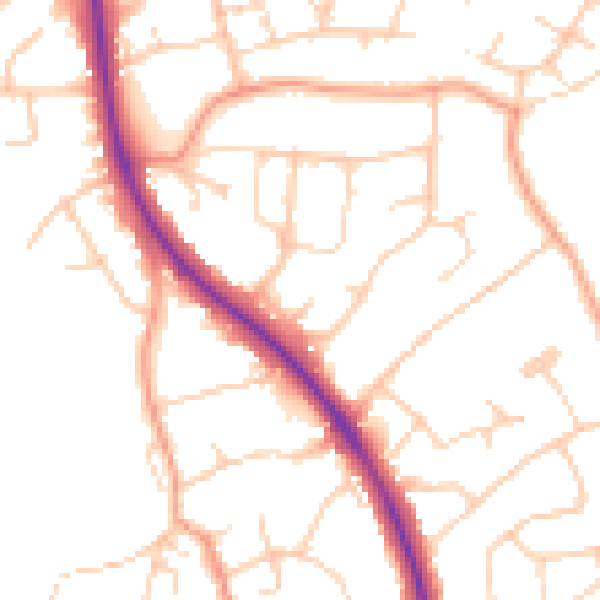 Daytime road noise heatmap for BN22 0JN