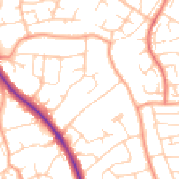 Daytime road noise heatmap for BN22 0JW