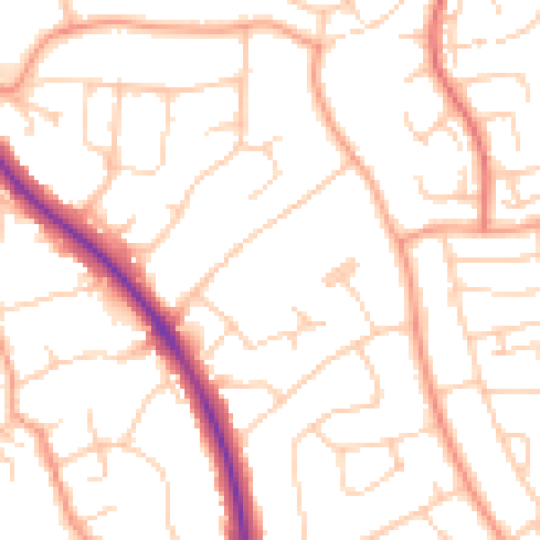 Daytime road noise heatmap for BN22 0NN
