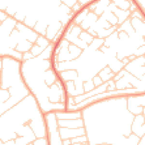Daytime road noise heatmap for BN22 0TQ