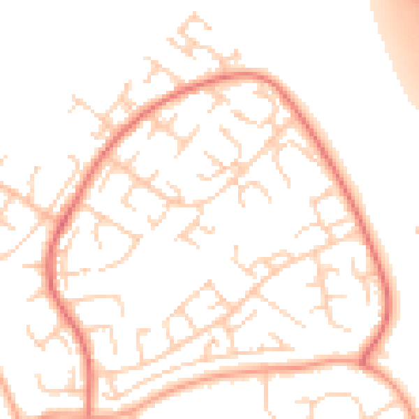Daytime road noise heatmap for BN22 0TZ