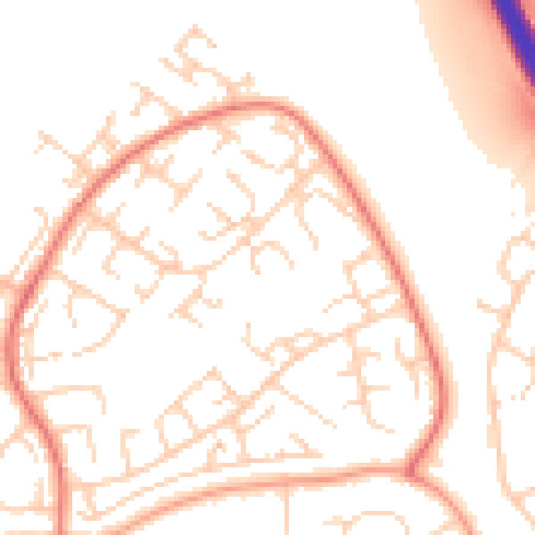 Daytime road noise heatmap for BN22 0UE