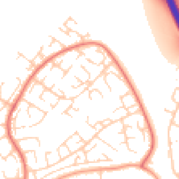 Daytime road noise heatmap for BN22 0UH