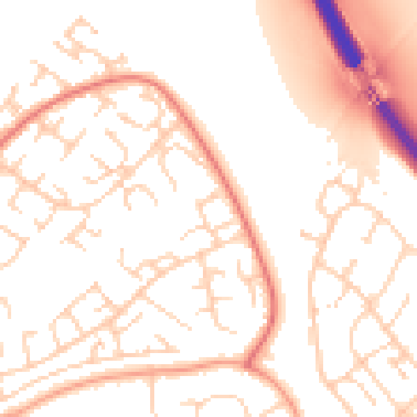 Daytime road noise heatmap for BN22 0UR