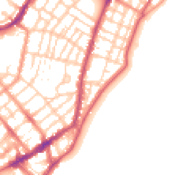 Daytime road noise heatmap for BN22 7AT