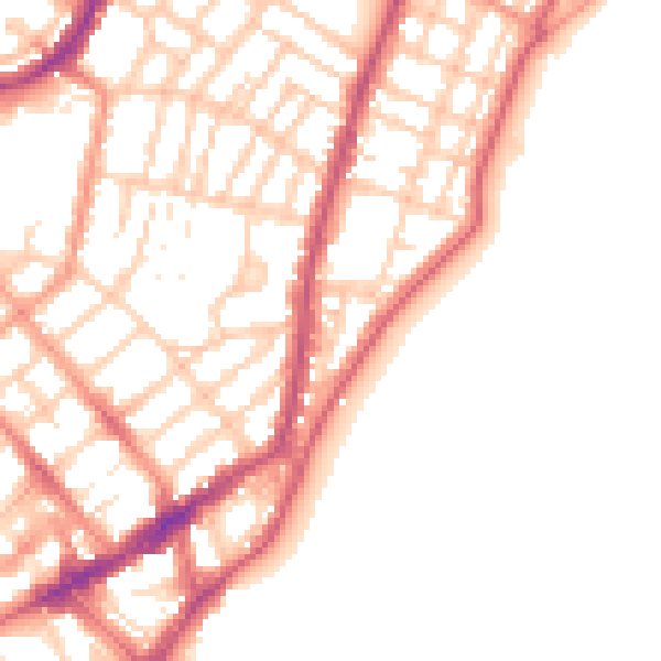 Daytime road noise heatmap for BN22 7AU