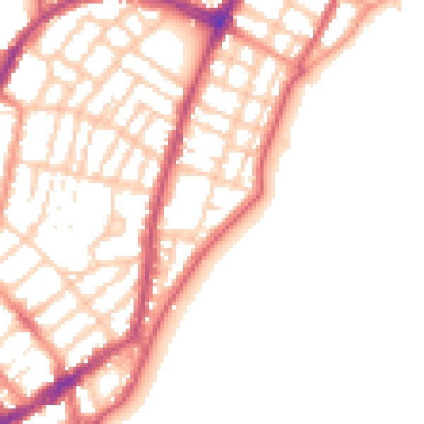Daytime road noise heatmap for BN22 7BL