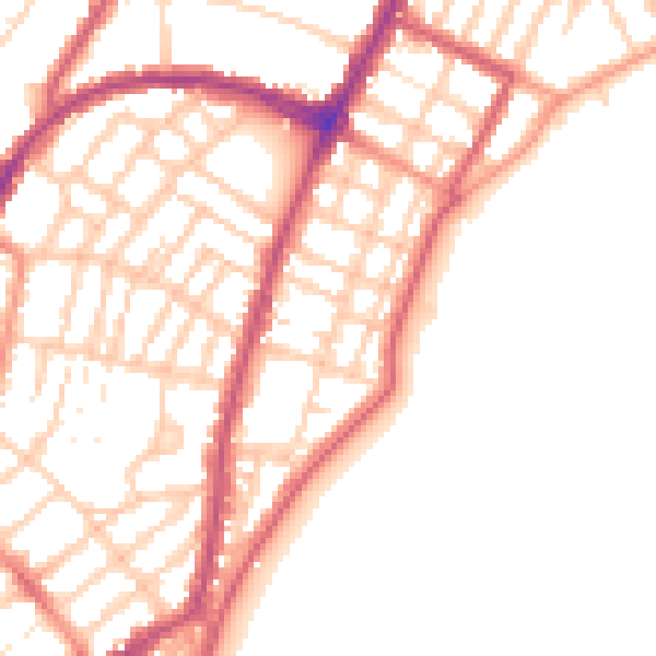 Daytime road noise heatmap for BN22 7BZ