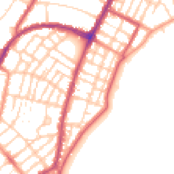Daytime road noise heatmap for BN22 7DD