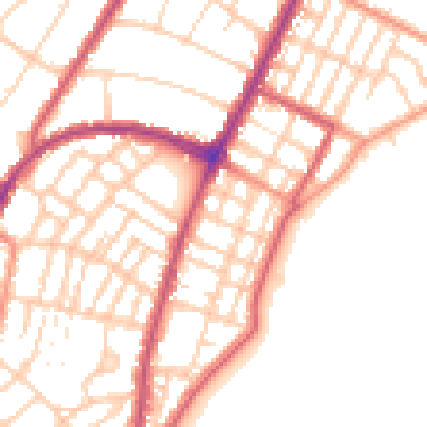 Daytime road noise heatmap for BN22 7DY