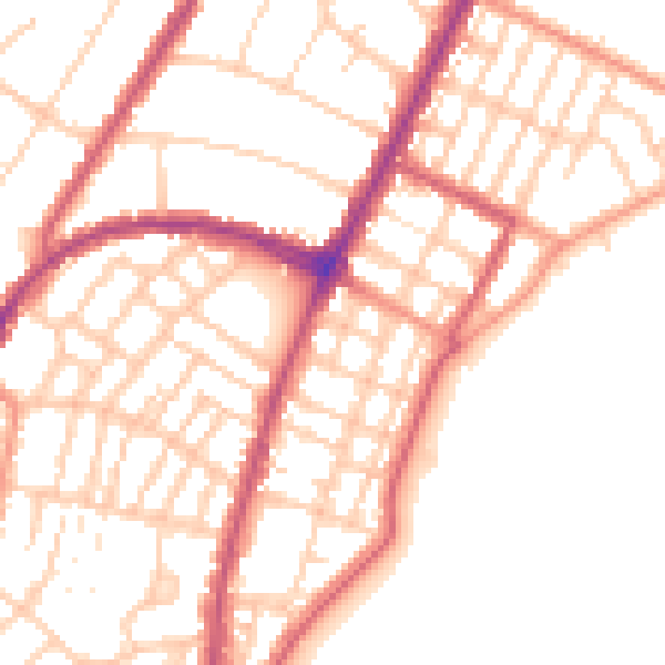 Daytime road noise heatmap for BN22 7ED