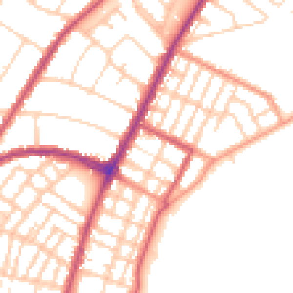 Daytime road noise heatmap for BN22 7ES