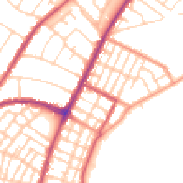 Daytime road noise heatmap for BN22 7EX