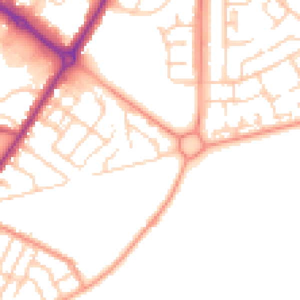 Daytime road noise heatmap for BN22 7FB