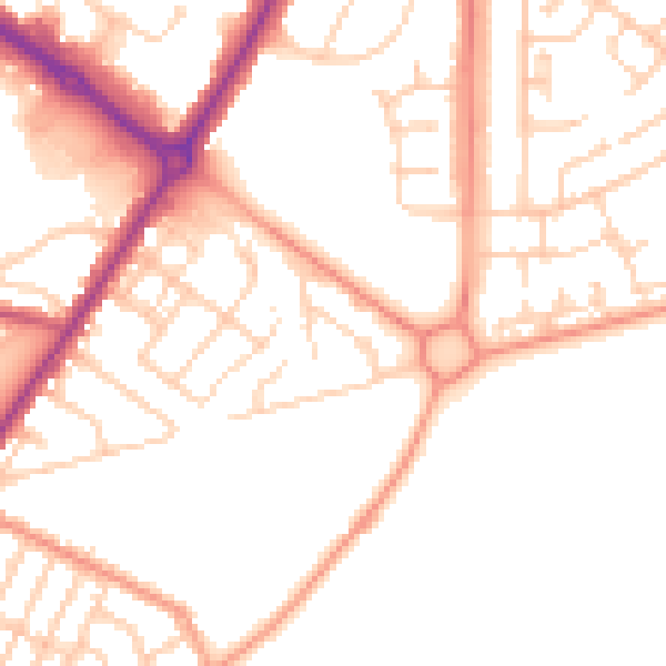 Daytime road noise heatmap for BN22 7FD