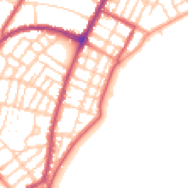 Daytime road noise heatmap for BN22 7HL