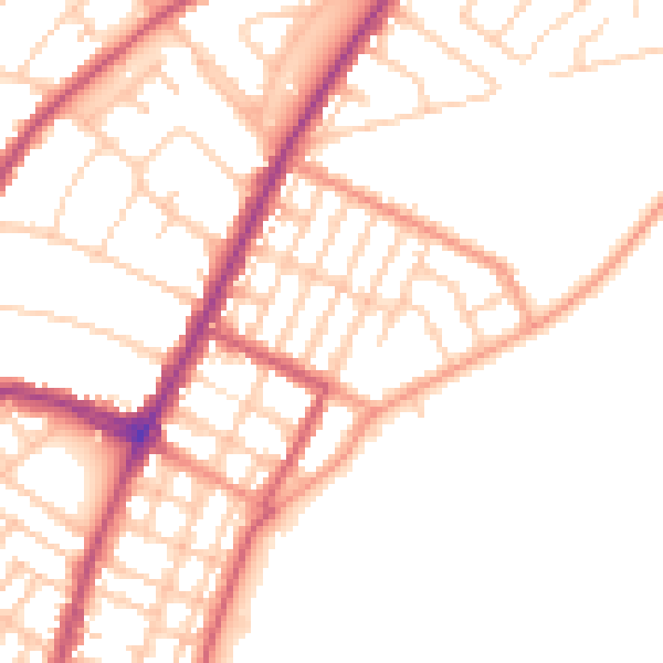 Daytime road noise heatmap for BN22 7JH