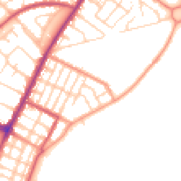 Daytime road noise heatmap for BN22 7LF