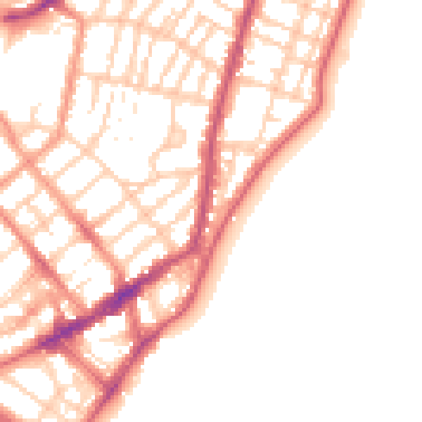 Daytime road noise heatmap for BN22 7NB