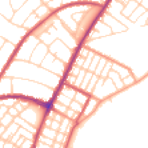 Daytime road noise heatmap for BN22 7NX