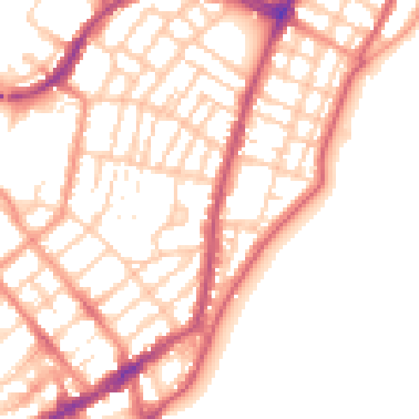 Daytime road noise heatmap for BN22 7QP