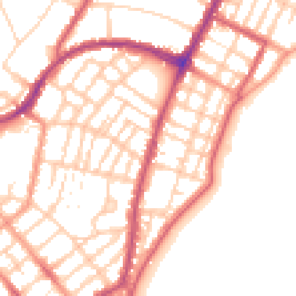 Daytime road noise heatmap for BN22 7QR