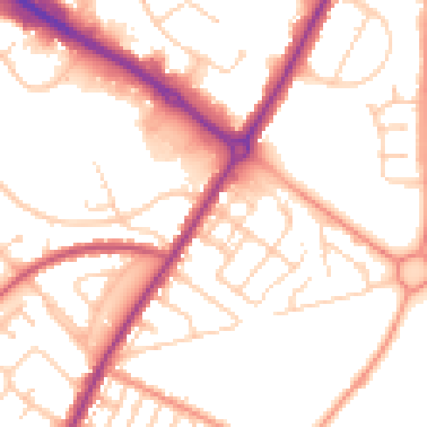 Daytime road noise heatmap for BN22 7SP