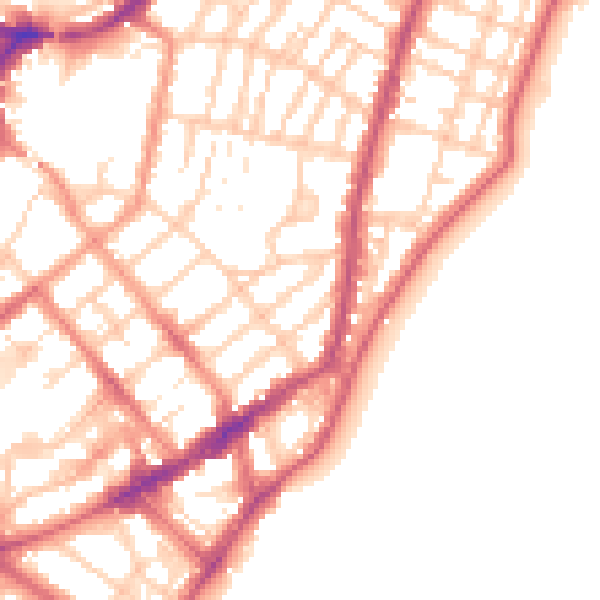 Daytime road noise heatmap for BN22 8AD